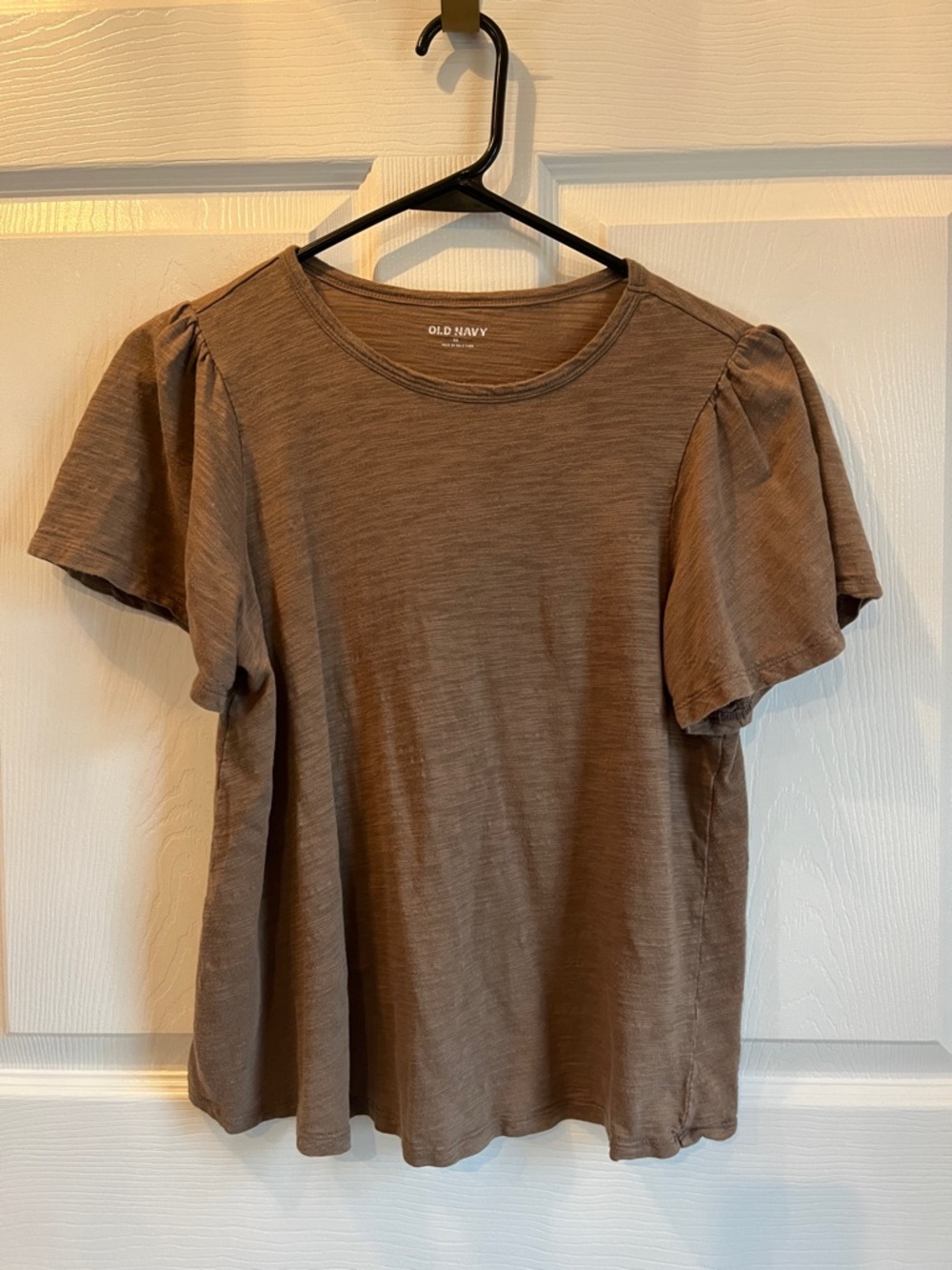 Old Navy Brown Ruffled Short Sleeve Tee